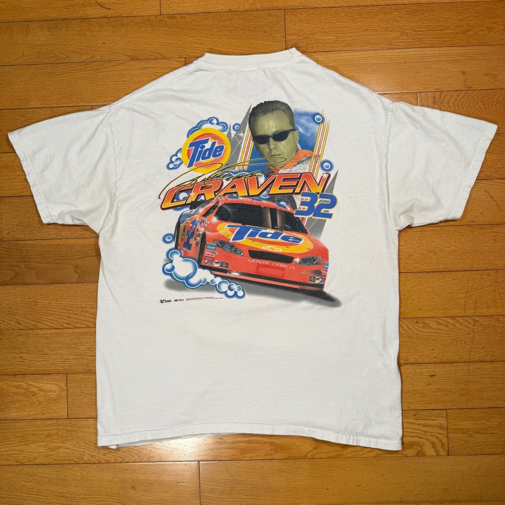 Ricky Craven 32 Tide Nascar Racing Graphic T Shirt Mens Medium